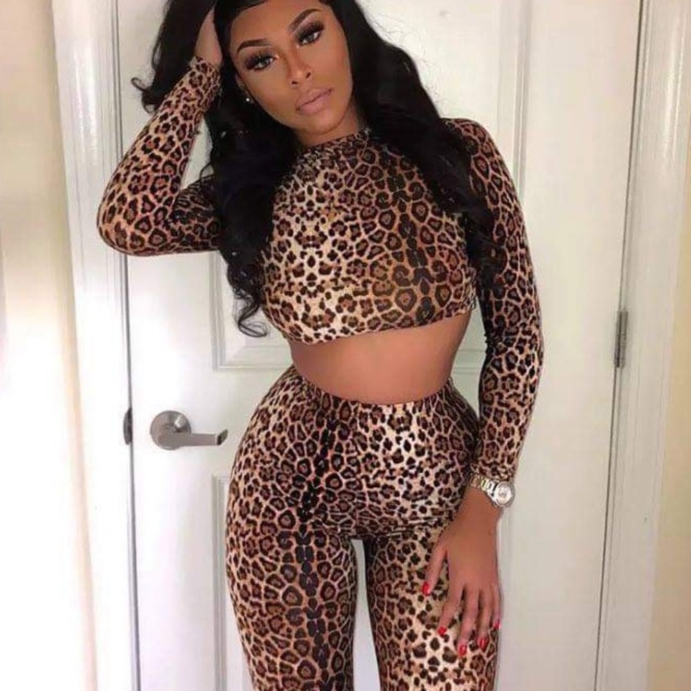 Cheetah Legging & crop top set